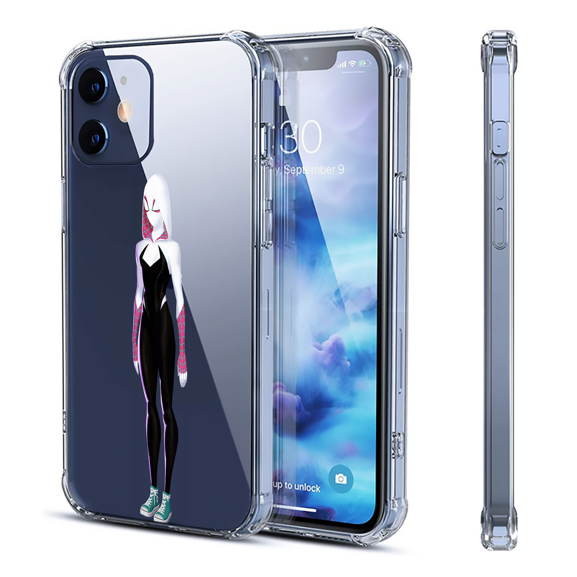 （画像用） Spider Man スパイダーマン 【iPhone 12シリーズ対応】透明スマホケース（クリアソフトケース）